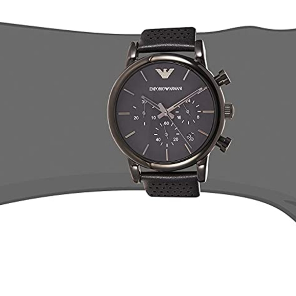 SOLD - Emporio Armani AR1737 Black Dial Black PVD Steel Unisex Chronograph Watch - Picture 12 of 14